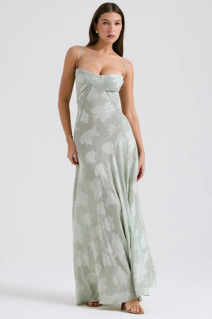 Elena | Long Summer Dress with Open Back and Adjustable Straps