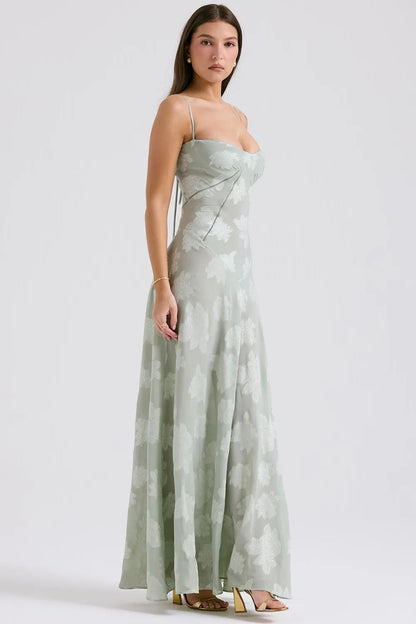 Elena | Long Summer Dress with Open Back and Adjustable Straps