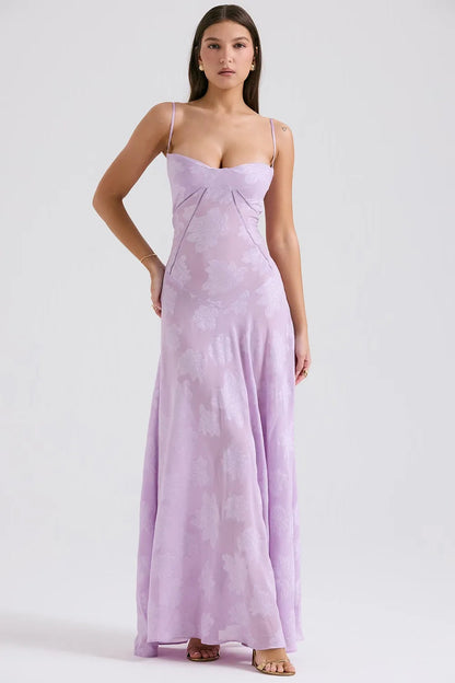 Elena | Long Summer Dress with Open Back and Adjustable Straps