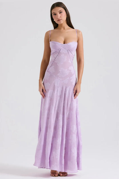 Elena | Long Summer Dress with Open Back and Adjustable Straps
