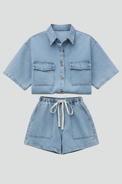 Felicia | Women's Short Sleeve Collared Set