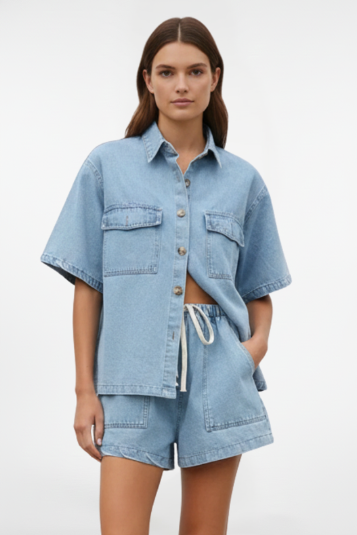 Felicia | Women's Short Sleeve Collared Set