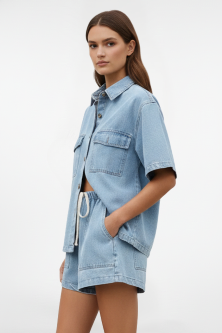 Felicia | Women's Short Sleeve Collared Set