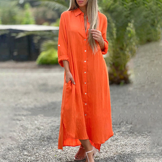 Sofia | Women's Everyday Button-Through Maxi Button-Up Dress