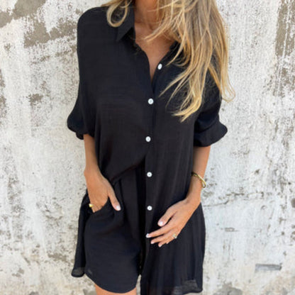 Lily | Women's Two-Piece Button-Up Shirt and Pants Set