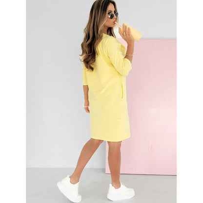 Journee | Women's Everyday Sweatshirt Dress Three-Quarter Sleeve Short Dress