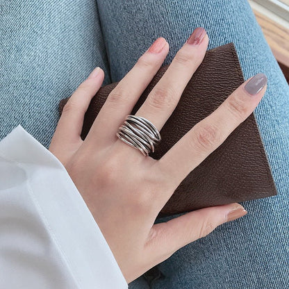 Gina | Sterling Silver Adjustable Layered Ring