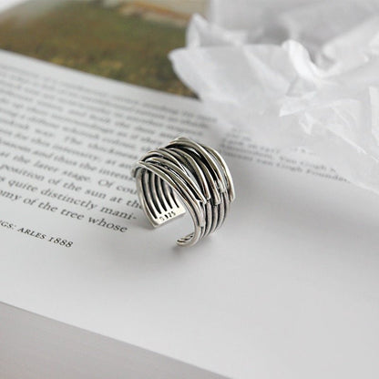 Gina | Sterling Silver Adjustable Layered Ring