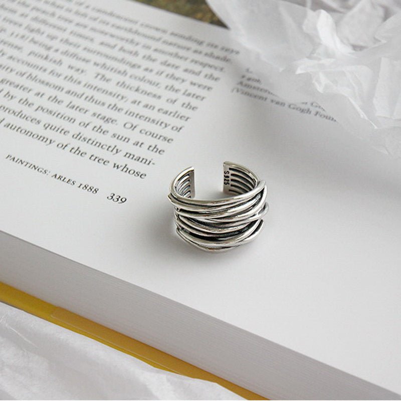 Gina | Sterling Silver Adjustable Layered Ring