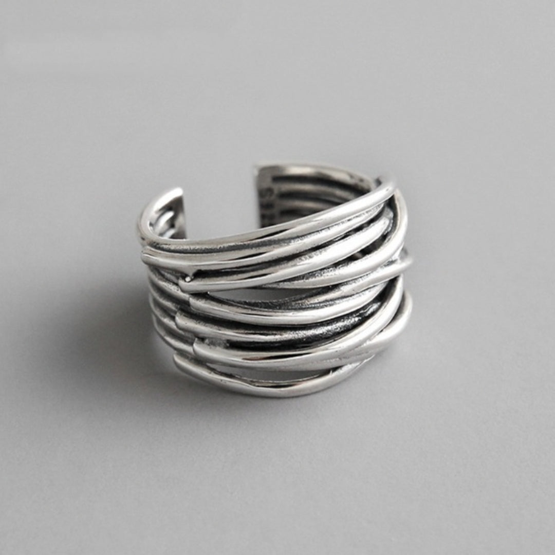 Gina | Sterling Silver Adjustable Layered Ring