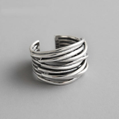 Gina | Sterling Silver Adjustable Layered Ring