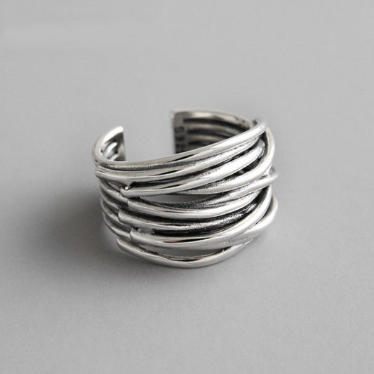 Gina | Sterling Silver Adjustable Layered Ring