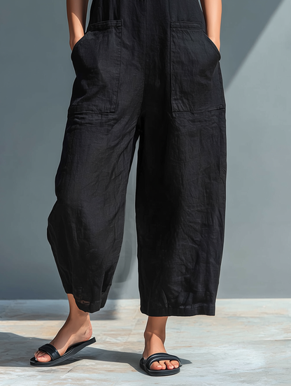 Leah | Women's No-Sleeve Mandarin Collar Jumpsuit