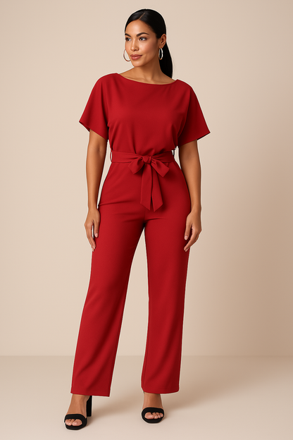 Chloe | Women's Wide-Leg Short-Sleeved Jumpsuit