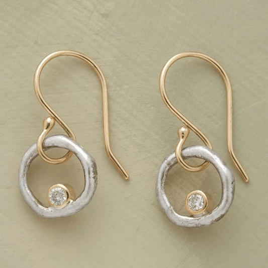 Cara | Retro Gold & Silver Zirconia Earrings