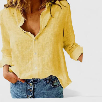 Joy | Women's Botanical V-Neck Long Sleeve Blouse