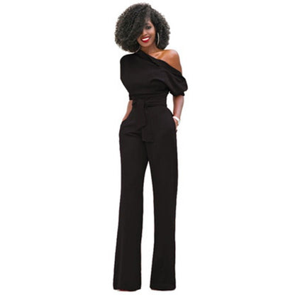 Emily | Women's Off Shoulder Wide-Leg Jumpsuit Belted Occasion
