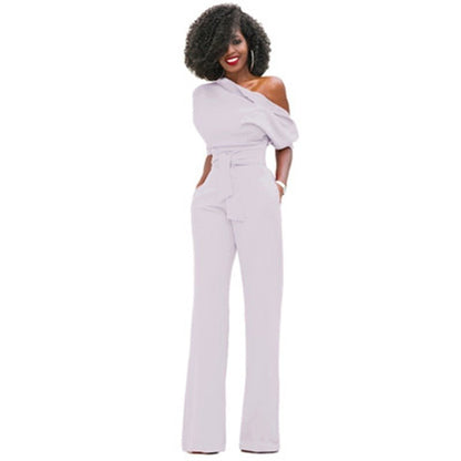 Emily | Women's Off Shoulder Wide-Leg Jumpsuit Belted Occasion