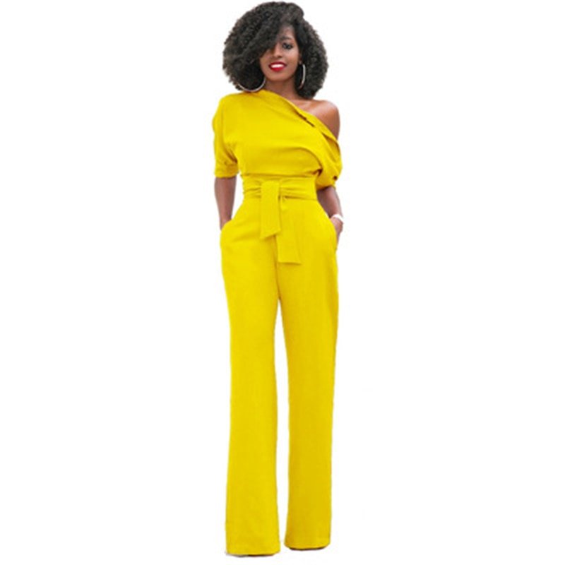 Emily | Women's Off Shoulder Wide-Leg Jumpsuit Belted Occasion