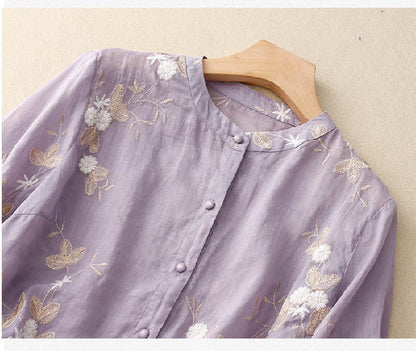 Charlene | Trendy Blouse with Floral Accents
