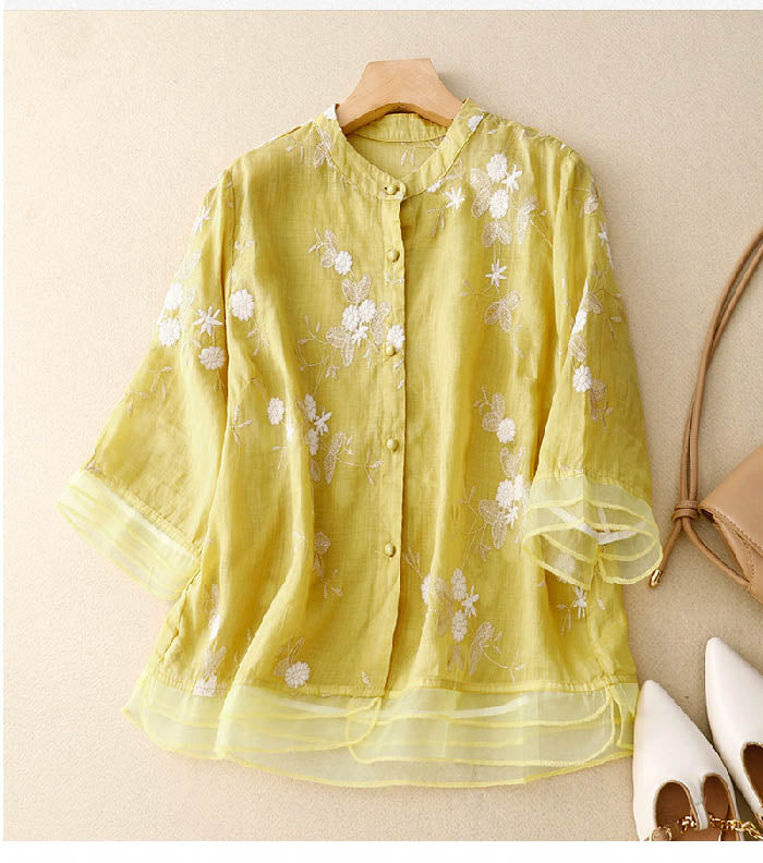 Charlene | Trendy Blouse with Floral Accents