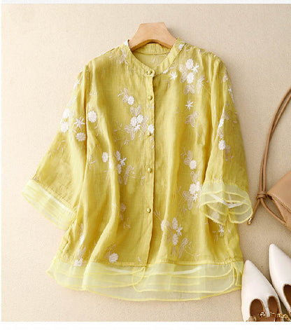Charlene | Trendy Blouse with Floral Accents