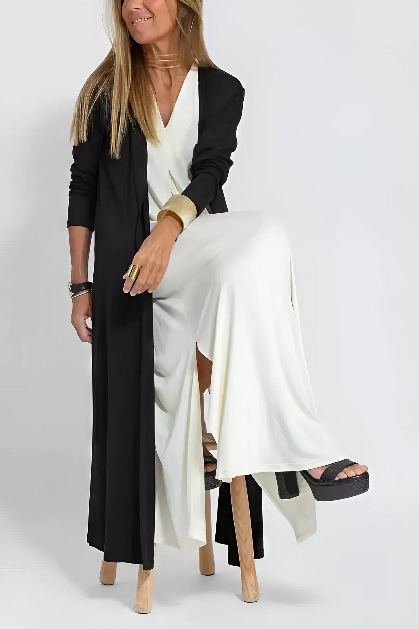 Courtney | Refined Long Dress with Coordinated Cardigan