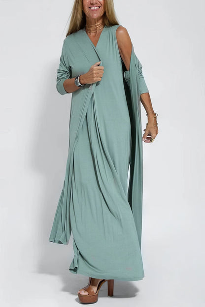 Courtney | Refined Long Dress with Coordinated Cardigan