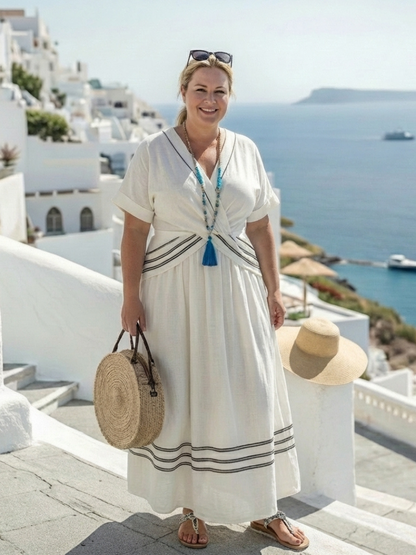 Chloe | Women's V Neck Wrap Mid-Length Dress
