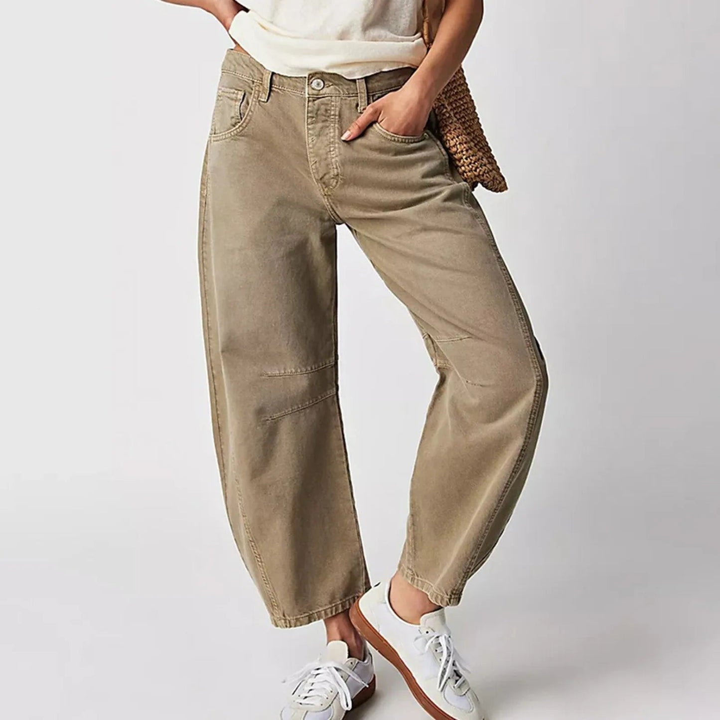 Wren | Women's High Waist Barrel Leg Jeans Easygoing Fit Denim